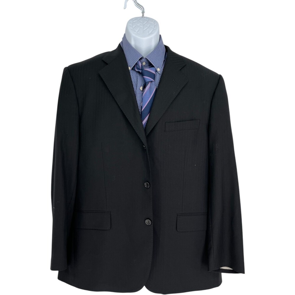 Vitale Barberis Canonico Suit Jacket Men's Size 44 Black Wool Quiet Luxury